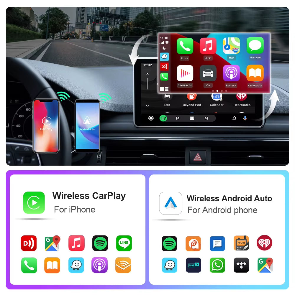 EKIY Mini Portable Auto Electronics Dongle Wireless Carplay Android Auto Universal Car Accessories Wireless Carplay Adapter