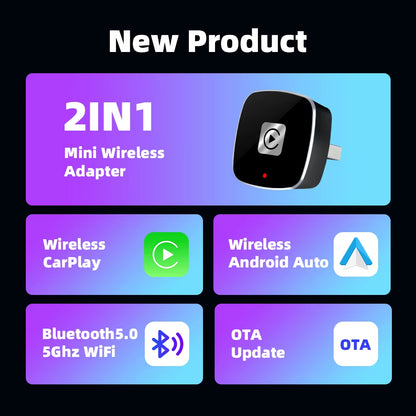 EKIY Mini Portable Auto Electronics Dongle Wireless Carplay Android Auto Universal Car Accessories Wireless Carplay Adapter